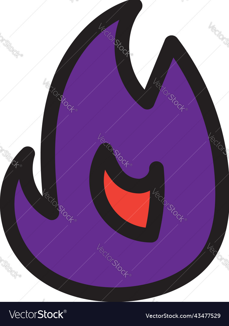 Burning flame for make lab experiment icon vector image Burning flame for make lab experiment icon