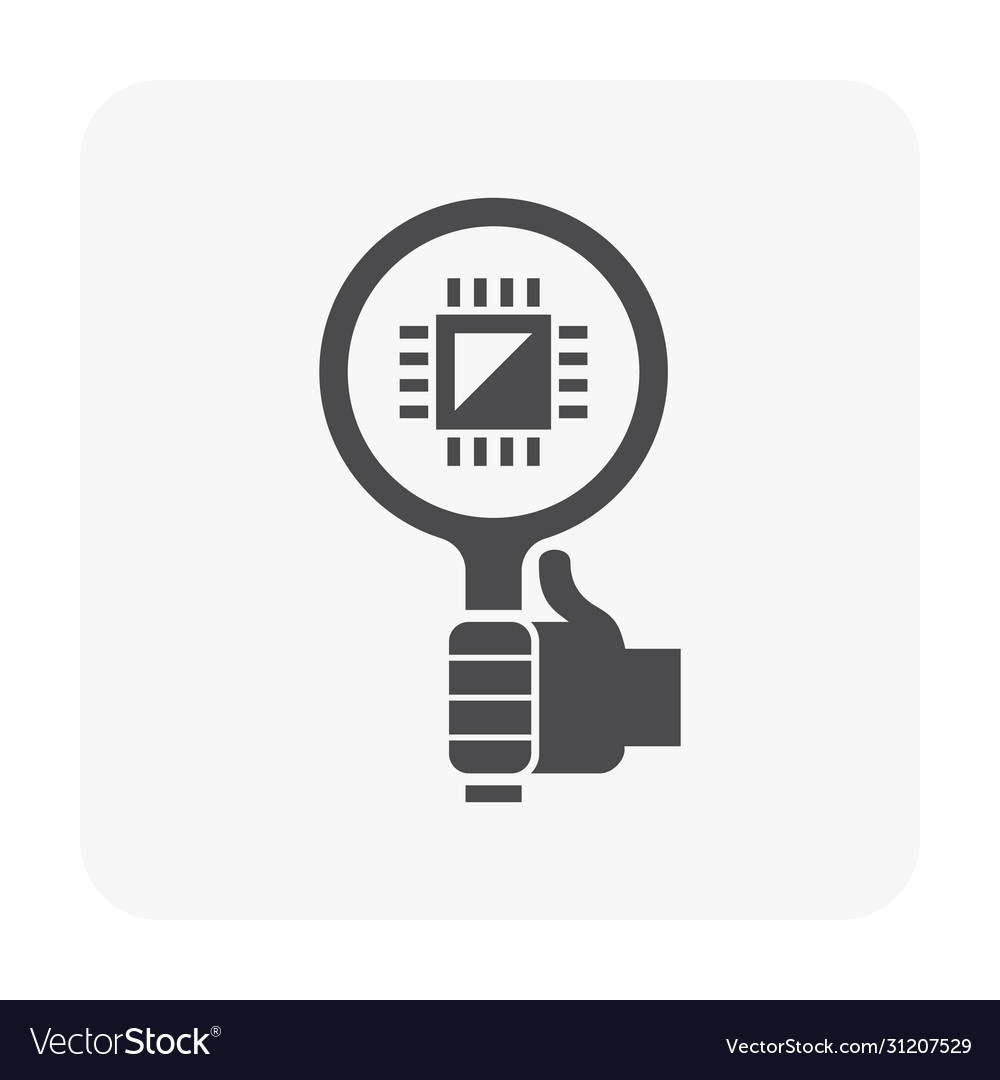 Computer testing icon vector image Computer testing icon