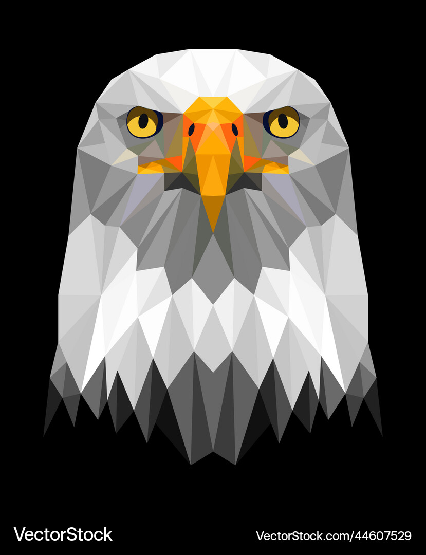 Eagle head in triangle cubes Royalty Free Vector Image