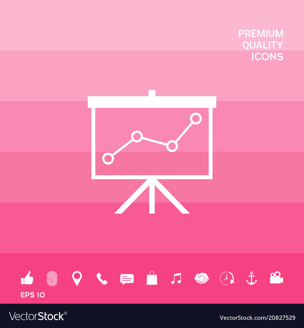 Flip-chart projection screen with a graph