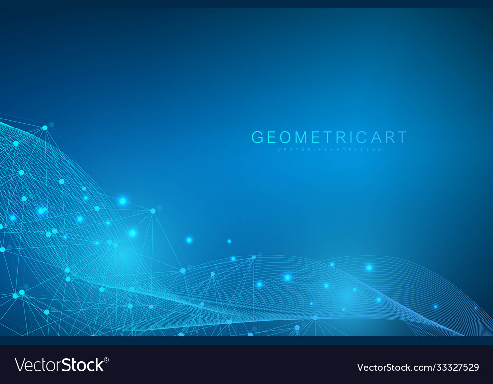 Geometric abstract background with connected line vector image Geometric abstract background with connected line