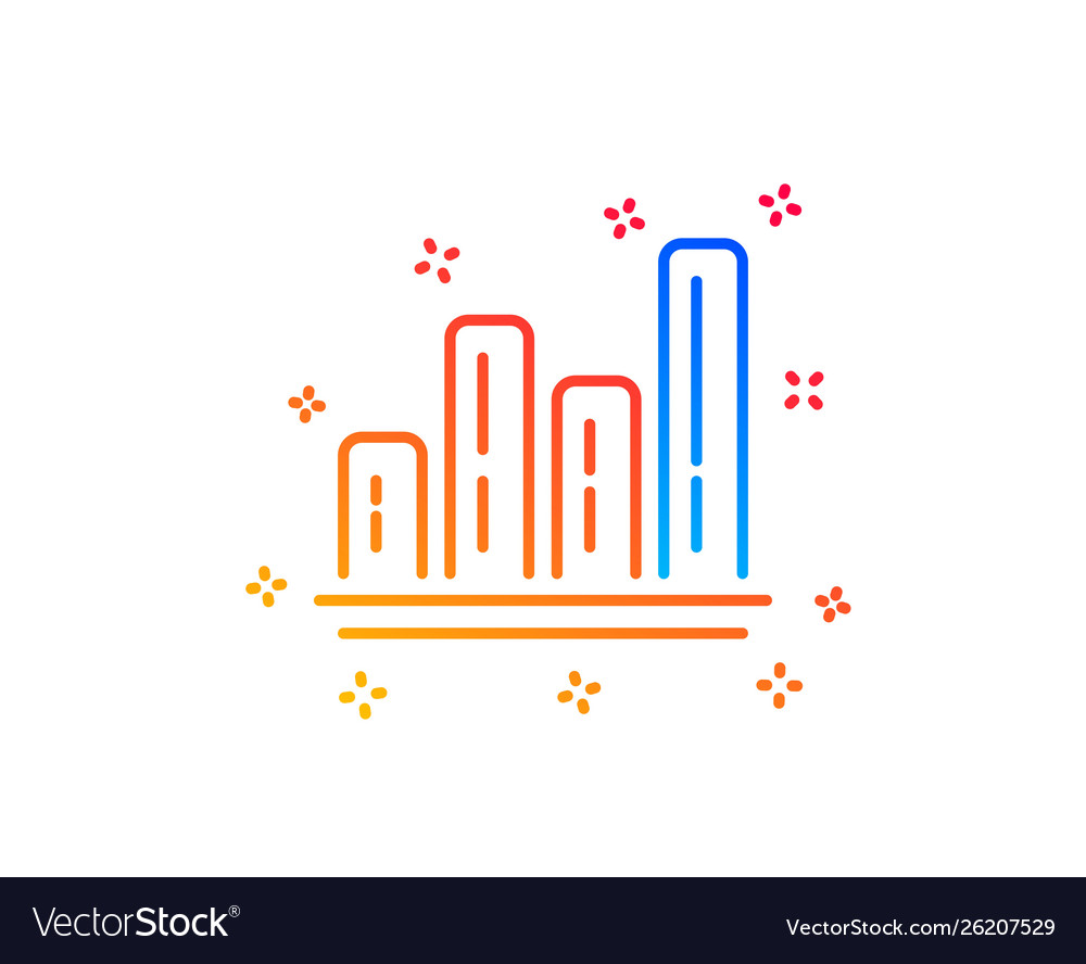 Graph line icon column chart sign
