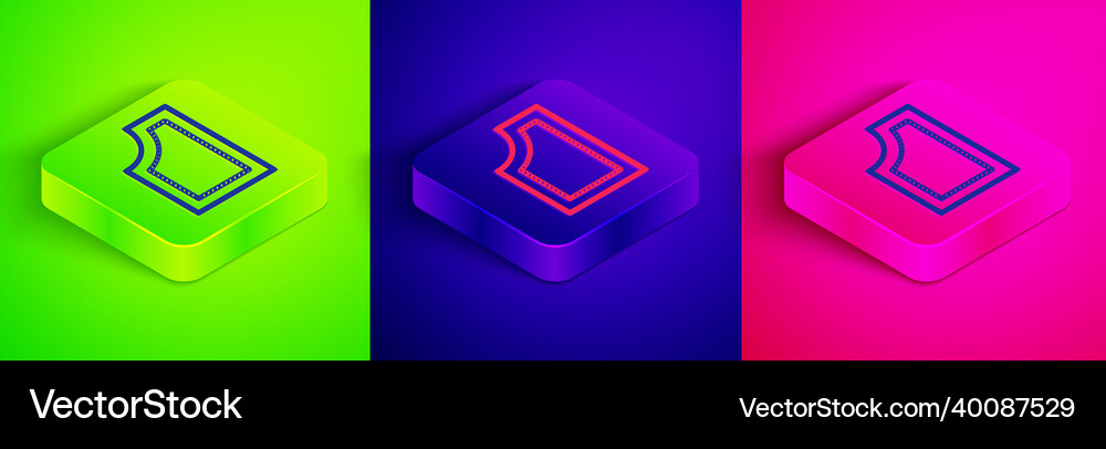 Isometric line sewing pattern icon isolated Vector Image