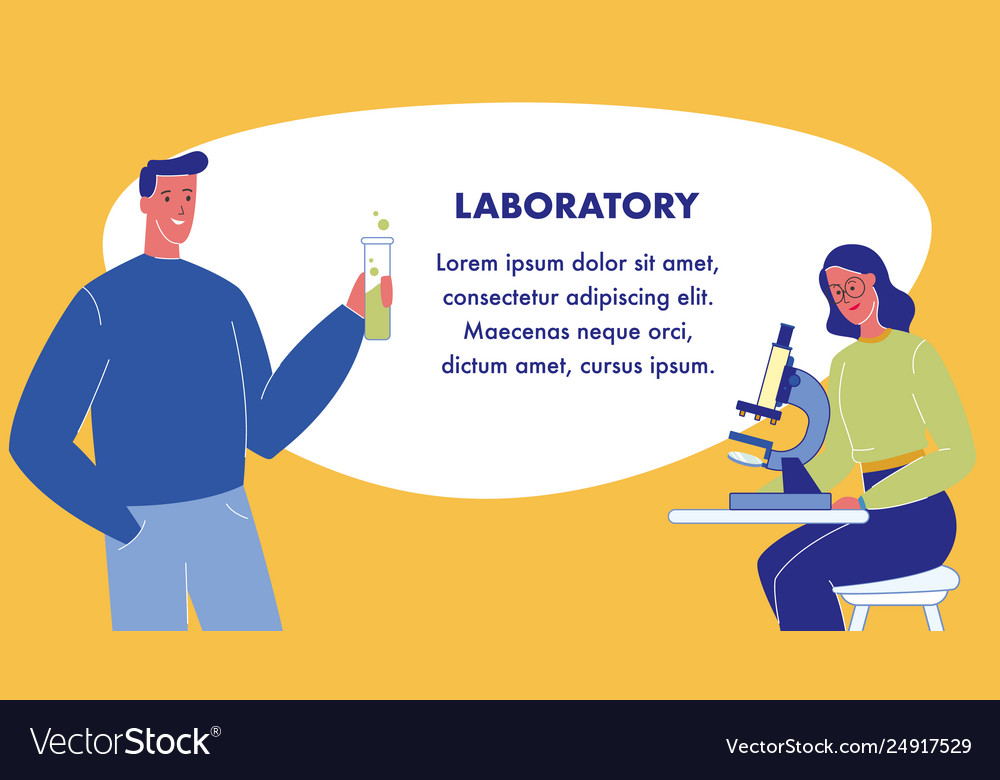 Laboratory flat web banner with text space