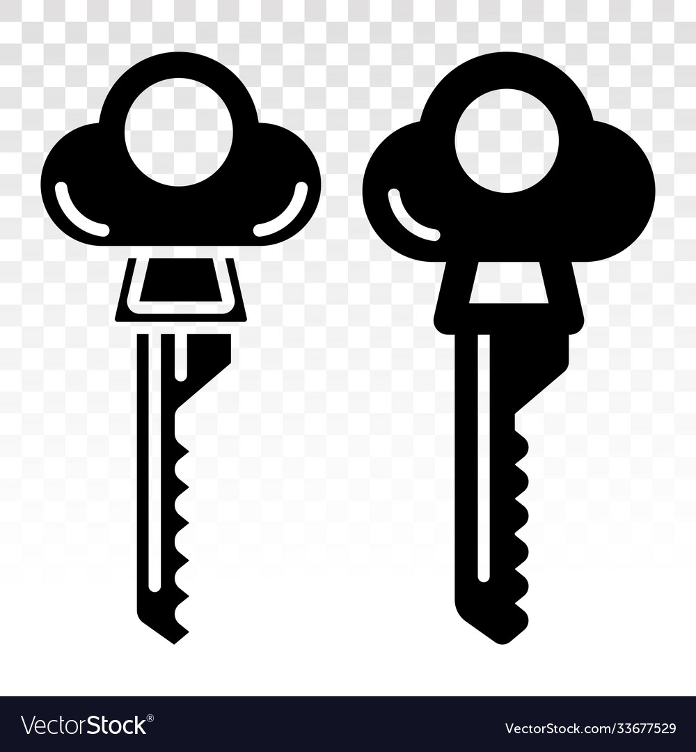 Lock key line art icon on a transparent background vector image Lock key line art icon on a transparent background