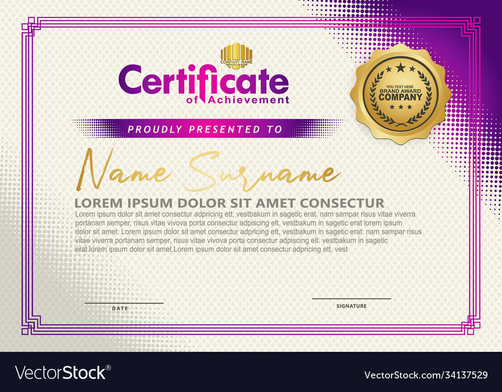 Modern certificate template with diagonal