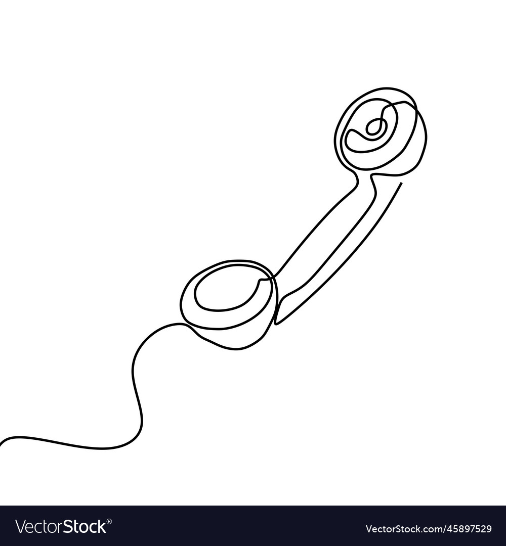 One line drawing of isolated object phone vector image One line drawing of isolated object phone