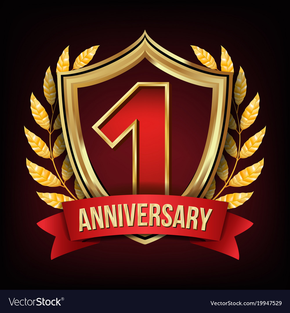 One year anniversary first Royalty Free Vector Image