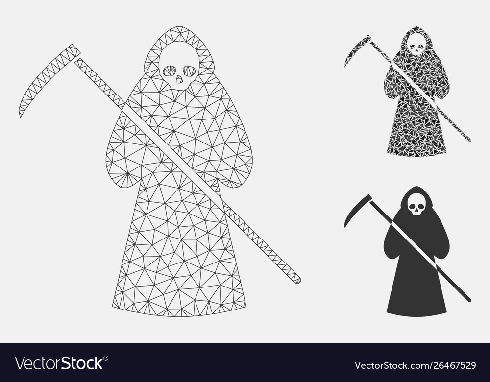 Scytheman mesh network model and triangle vector image Scytheman mesh network model and triangle