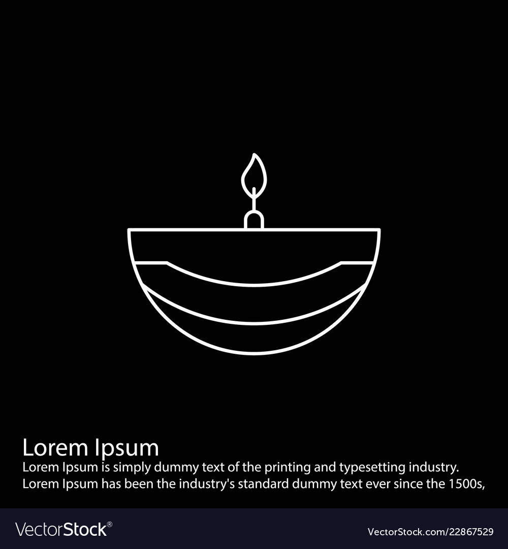 Simple line icon on black square background