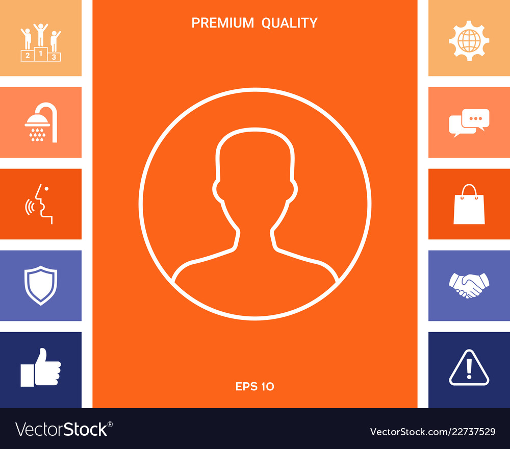 Symbol of user icon in circle profile line