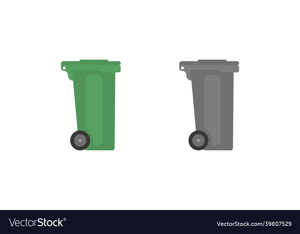 Trash can simple bin icon garbage box concept vector image Trash can simple bin icon garbage box concept
