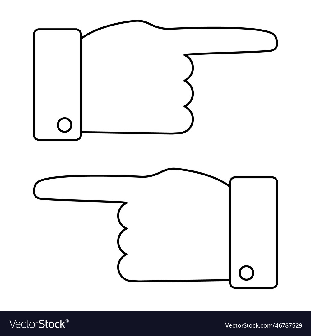 Wayfinding hand pointing the direction outline