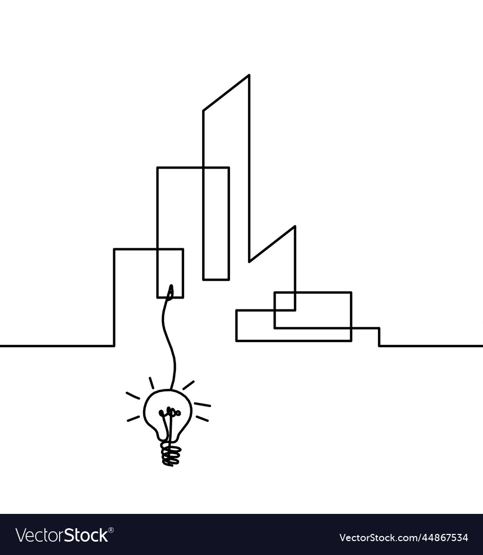 Abstract architecture with light bulb