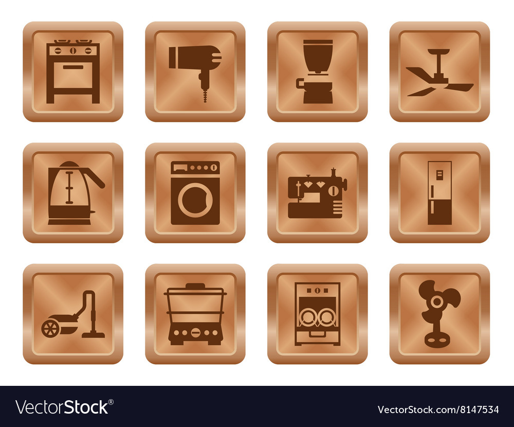 Knöpfe mit Silhouette Inlandsausrüstung Icons