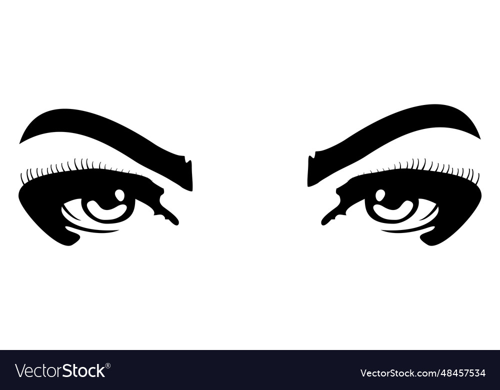 Female eyes drawing black woman look sketch Vector Image