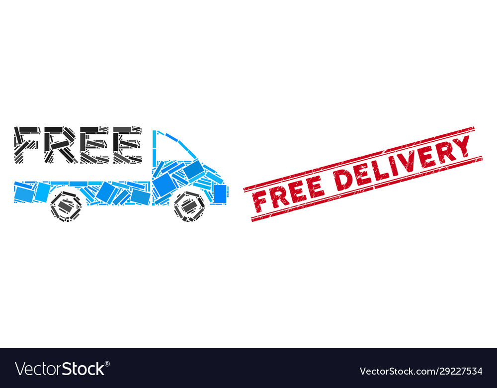 Free delivery car mosaic and grunge