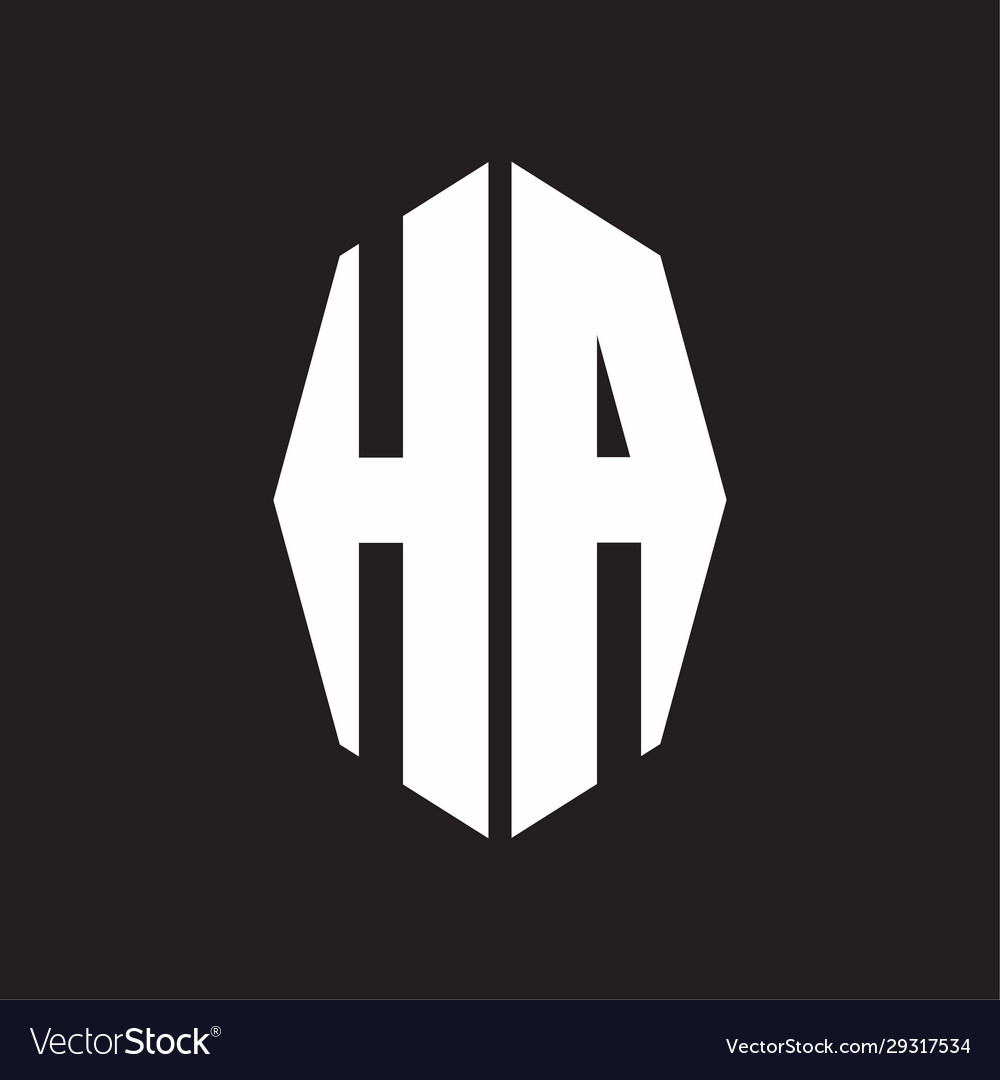 Ha logo monogram with octagonal ribbon style