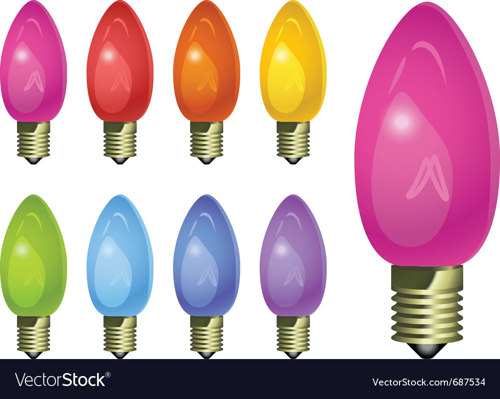 Download Holiday colored light bulbs Royalty Free Vector Image