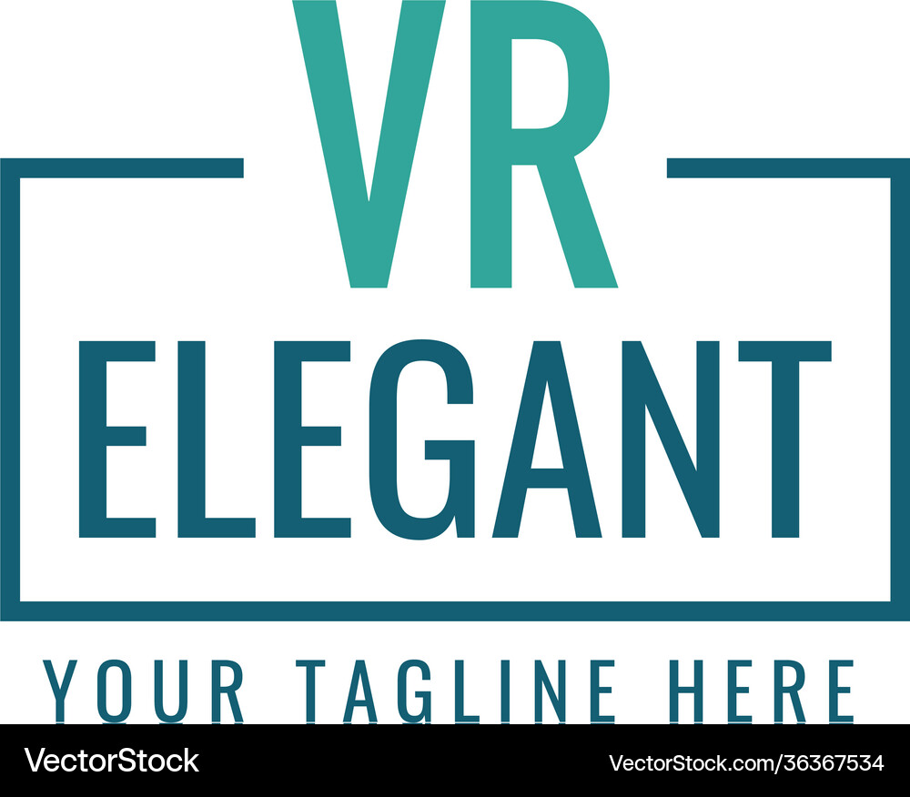 Initial letter vr box monogram simple logo Vector Image