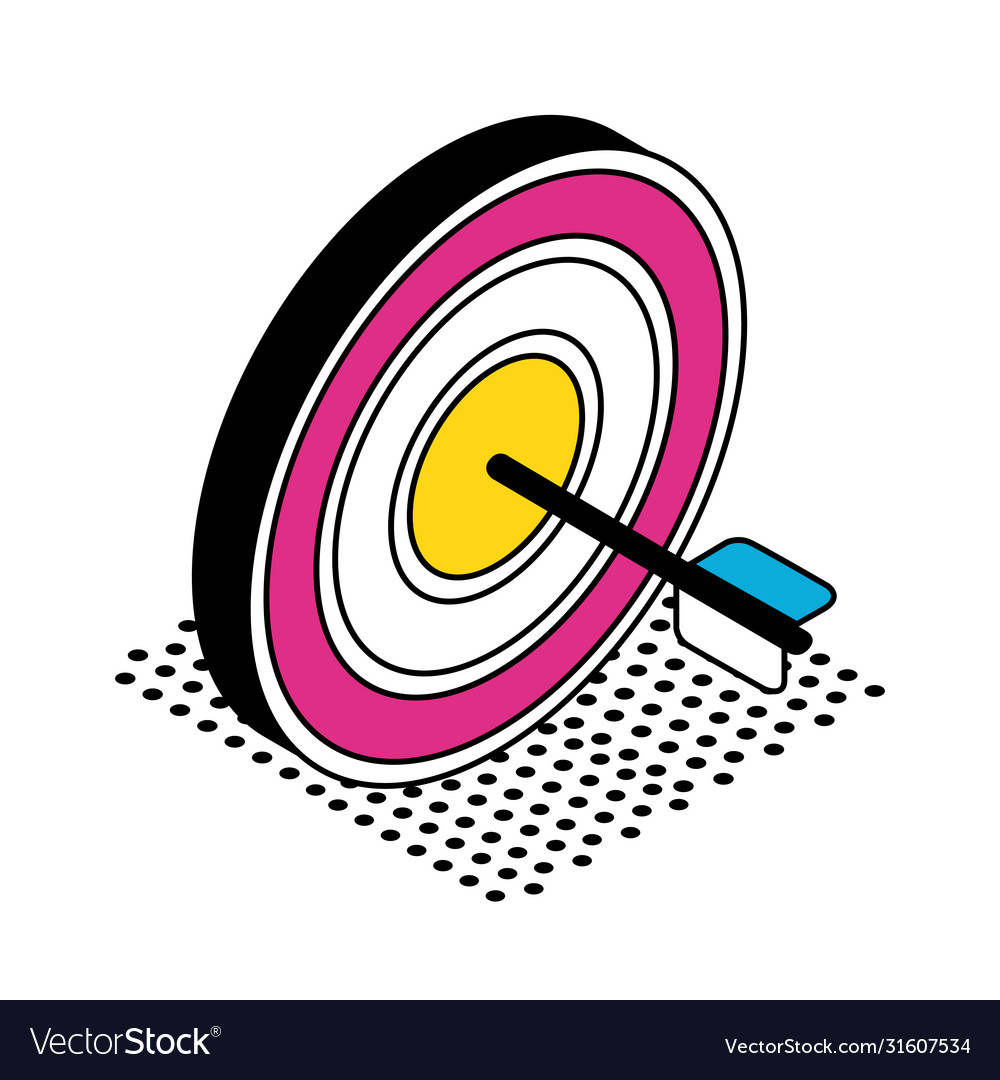Isolated target with arrow isometric style icon