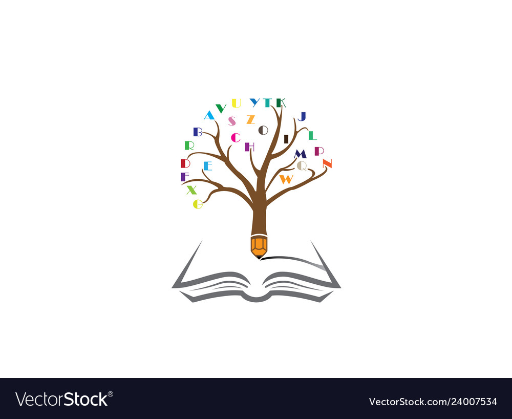 Pencil tree with the alphabet in twigs and write
