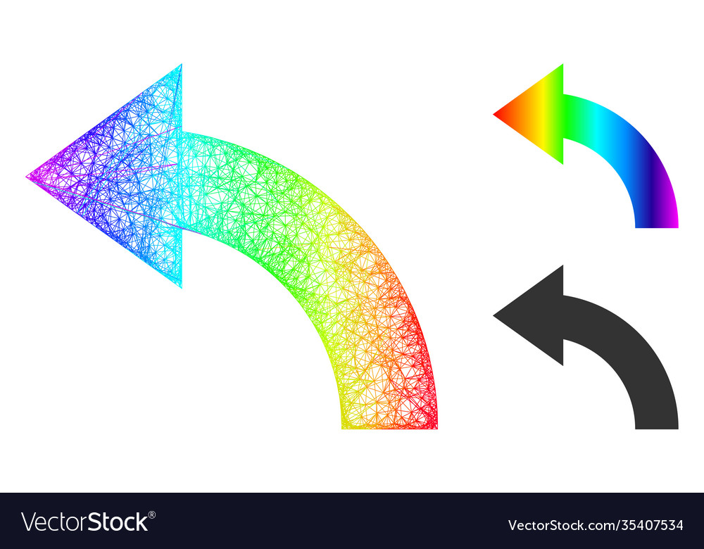 Rainbow net gradient rotate left icon vector image Rainbow net gradient rotate left icon