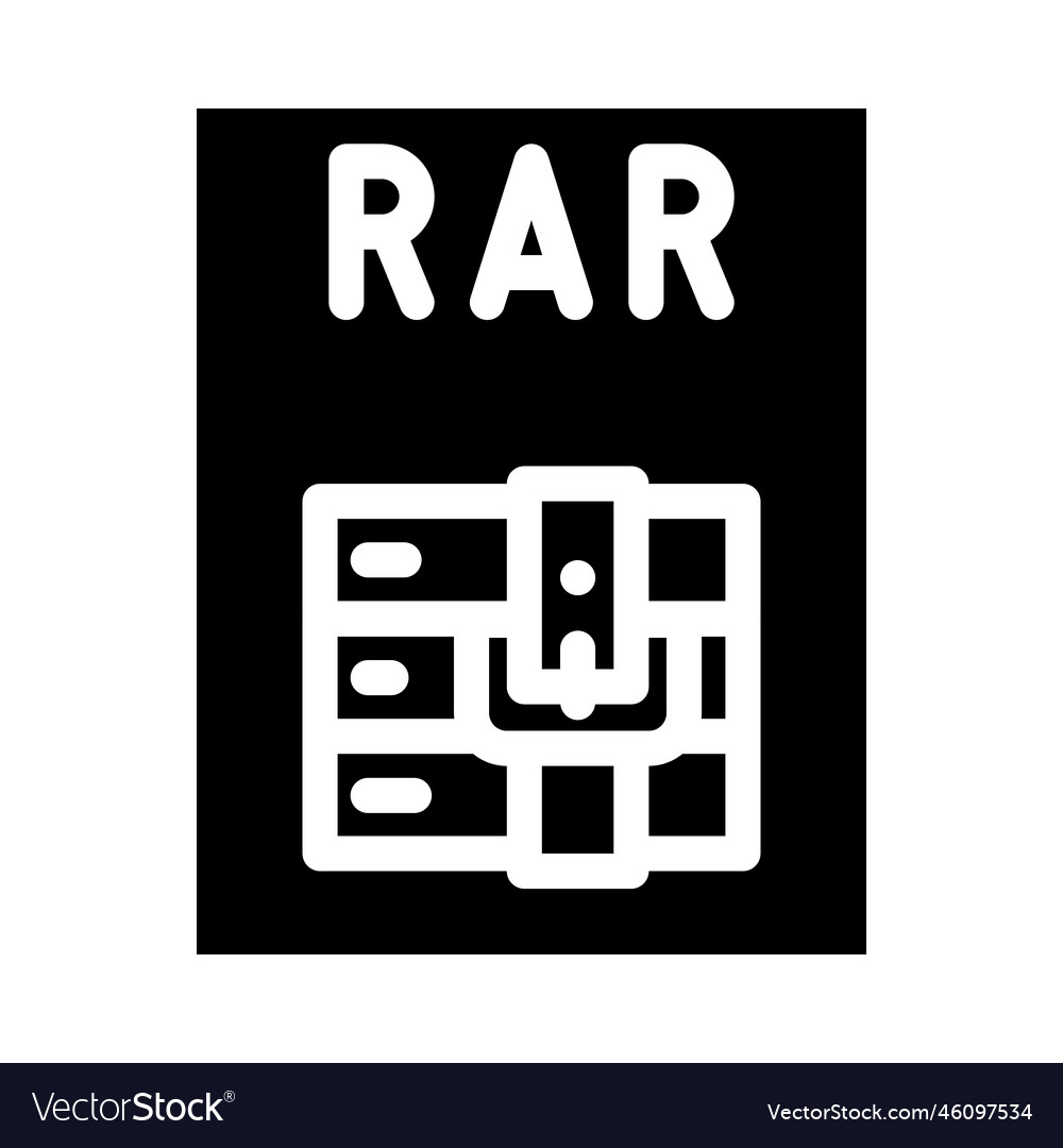 Rar file format document glyph icon