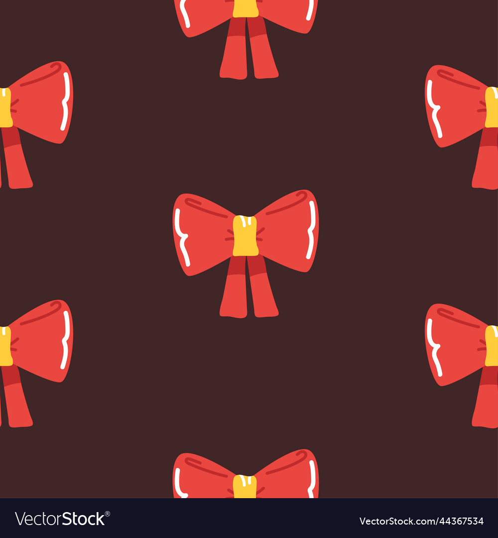 Seamless pattern with bows on brown background