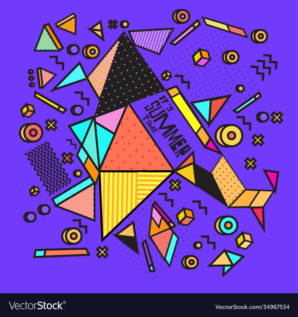 Triangle geometric forms for summer design event vector image Triangle geometric forms for summer design event