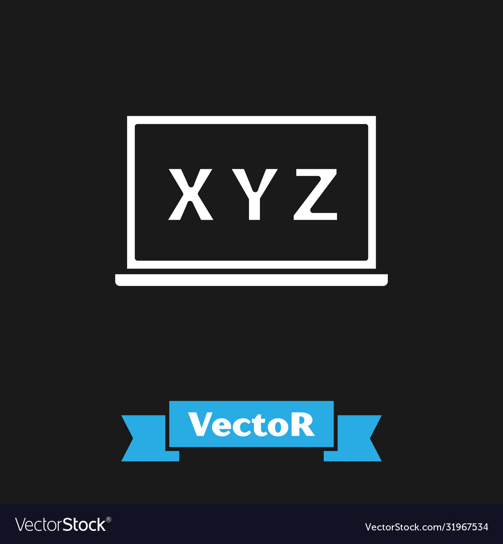 White xyz coordinate system on chalkboard icon vector image White xyz coordinate system on chalkboard icon