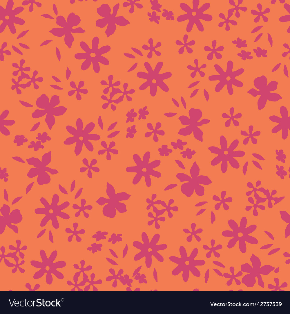 Allover two tone floral seamless pattern