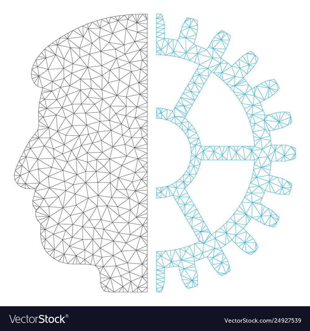 Android head polygonal frame mesh vector image Android head polygonal frame mesh