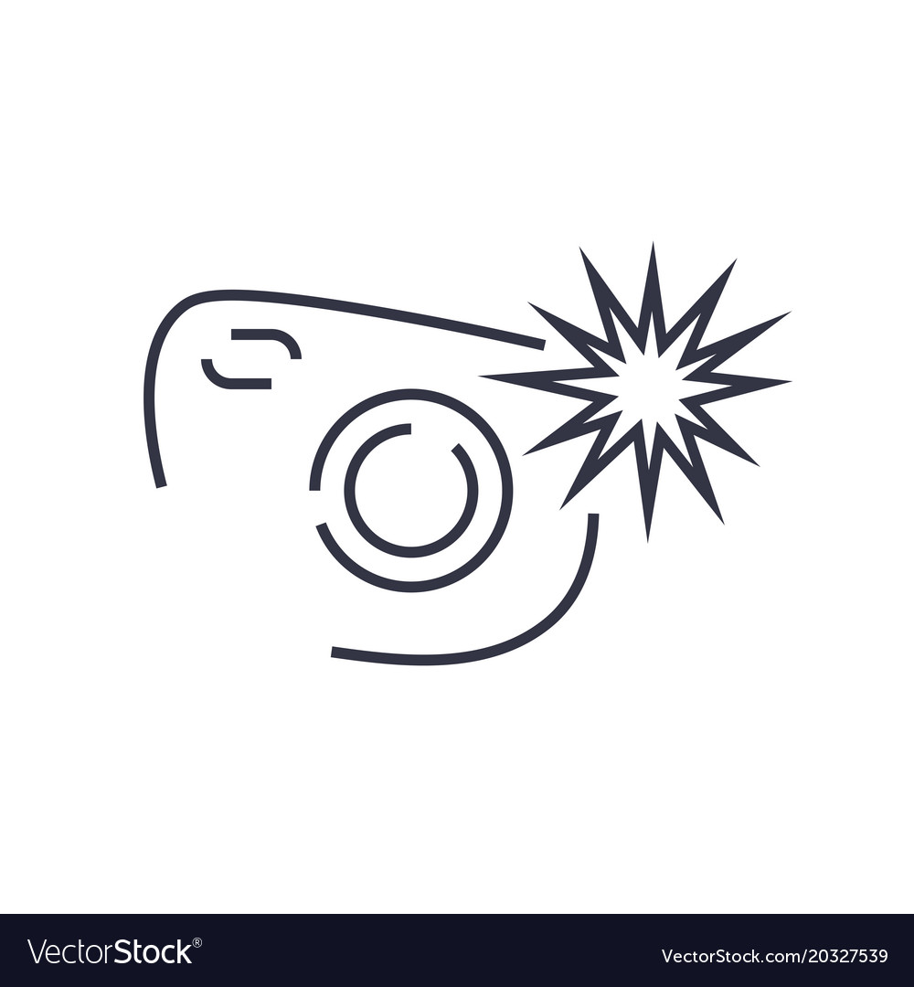 Camera icon with flash on the colored background