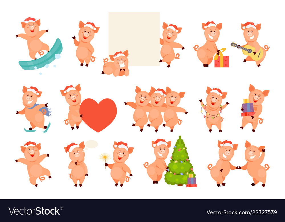 Cute Pig Christmas Set
