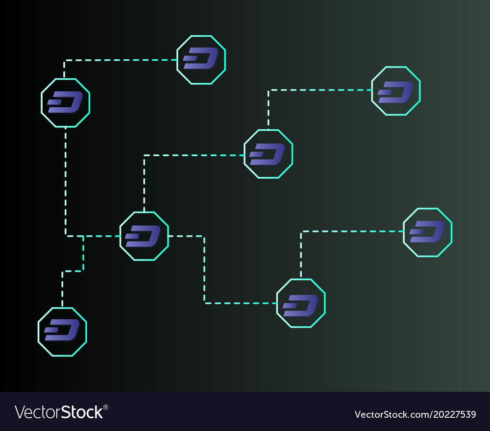 Dash blockchain technology on dark background
