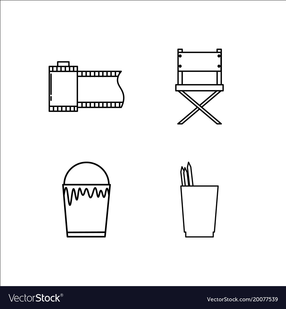 Design and studio simple linear icon setsimple
