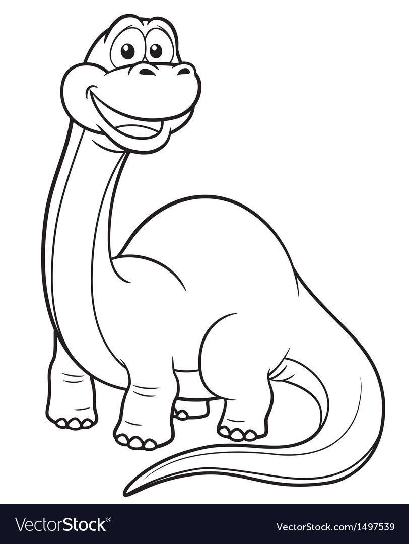 Dinosaur outline Royalty Free Vector Image VectorStock