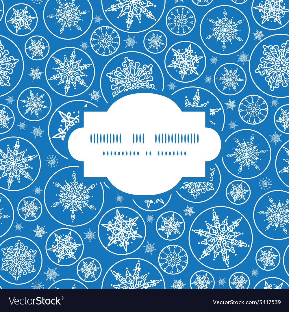 Falling snowflakes frame seamless pattern