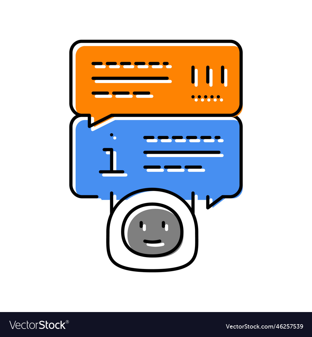 Help chat bot color icon vector image Help chat bot color icon