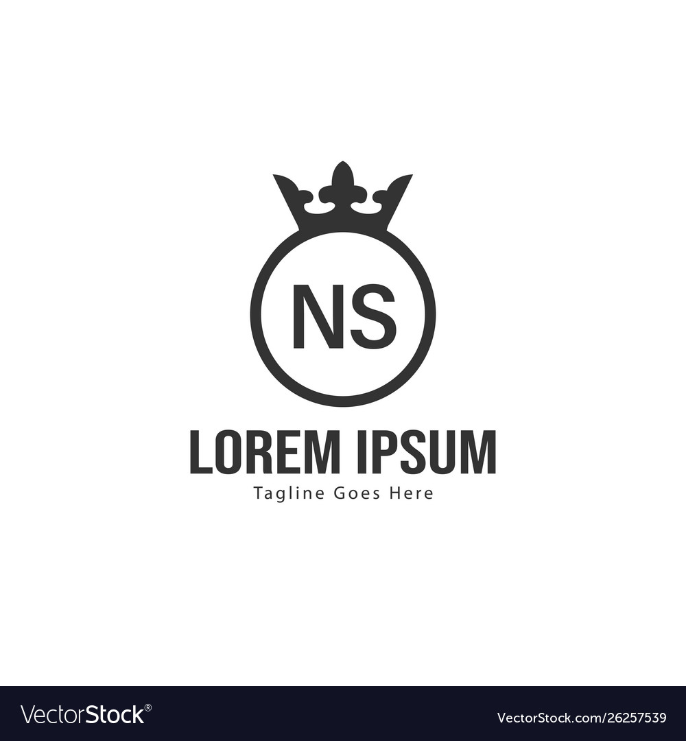 Initial ns logo template with modern frame