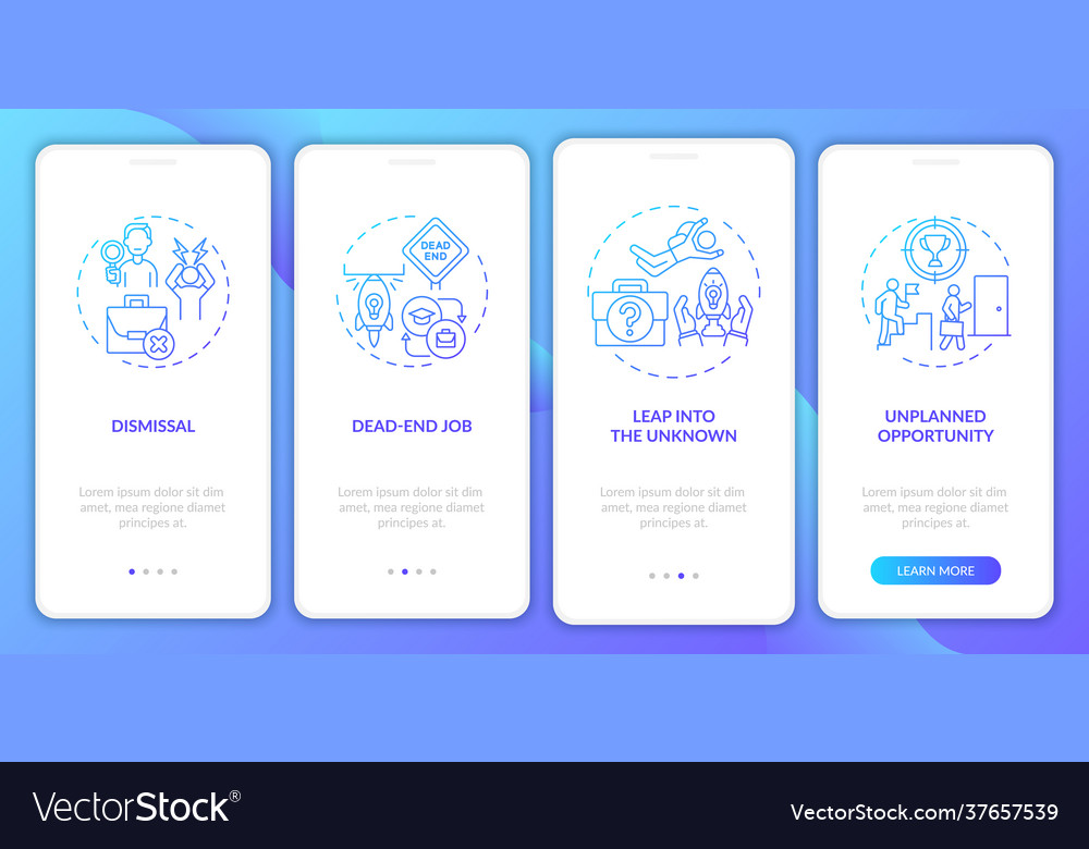Job Transition Reasons Onboarding Mobile App Page Vector Image Job Transition Reasons Onboarding Mobile App Page Vector Image