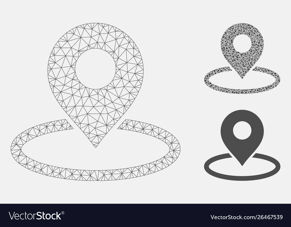 Map marker location mesh carcass model