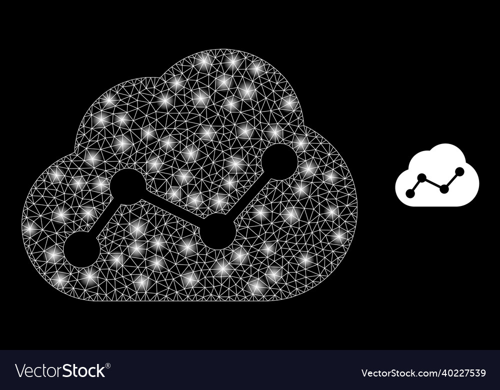 Mesh net cloud chart with majestic network vector image Mesh net cloud chart with majestic network