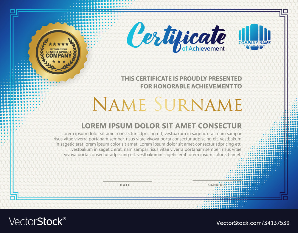 Modern certificate template with diagonal Vector Image