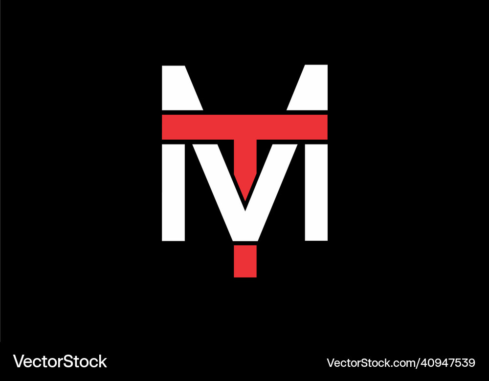 Mt or tm initial letter Royalty Free Vector Image