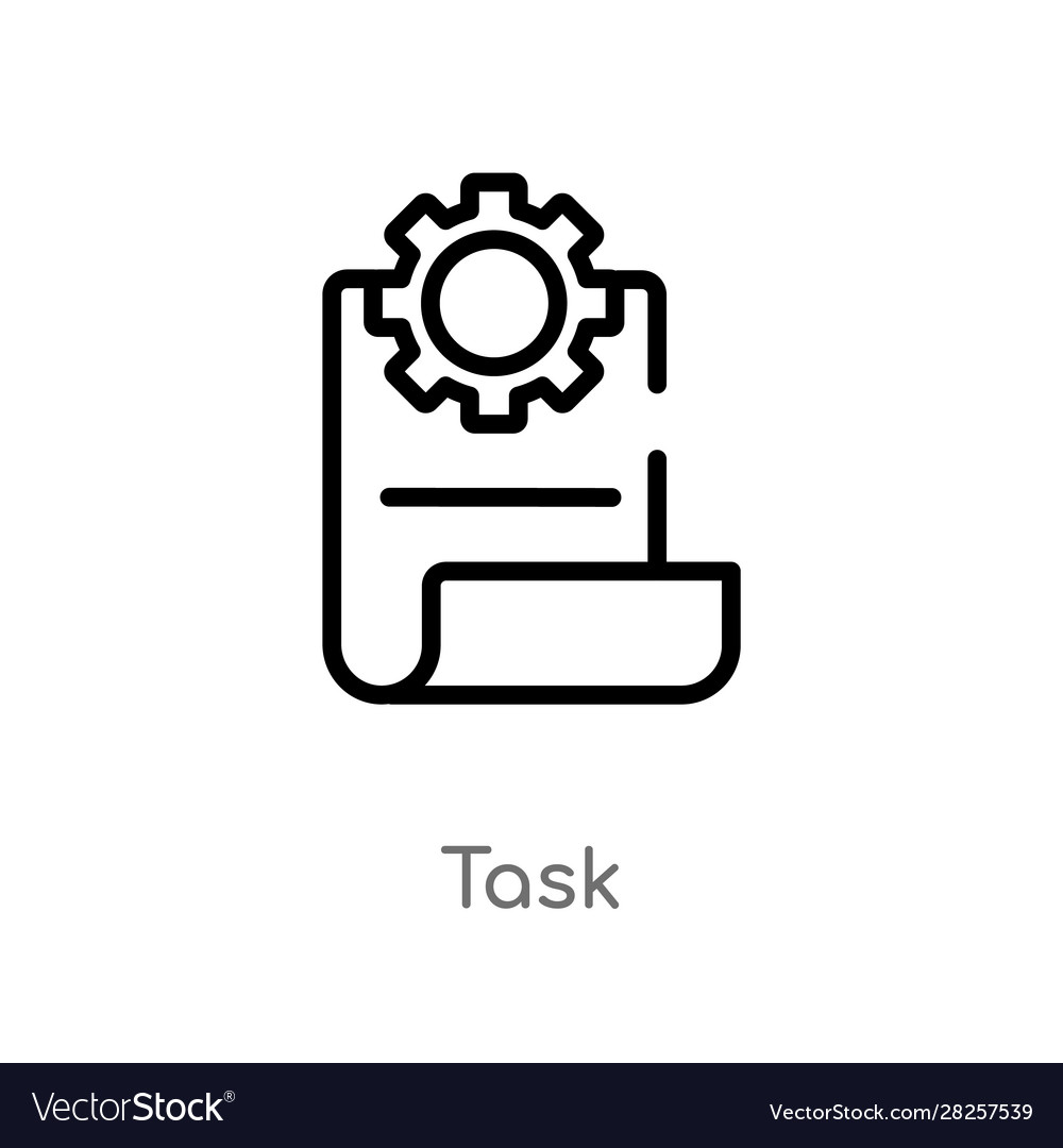 Outline task icon isolated black simple line