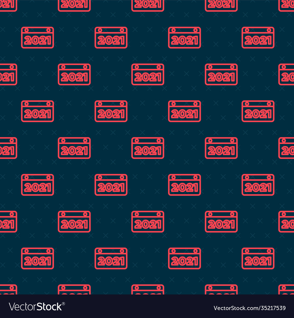 Red line calendar icon isolated seamless pattern vector image Red line calendar icon isolated seamless pattern