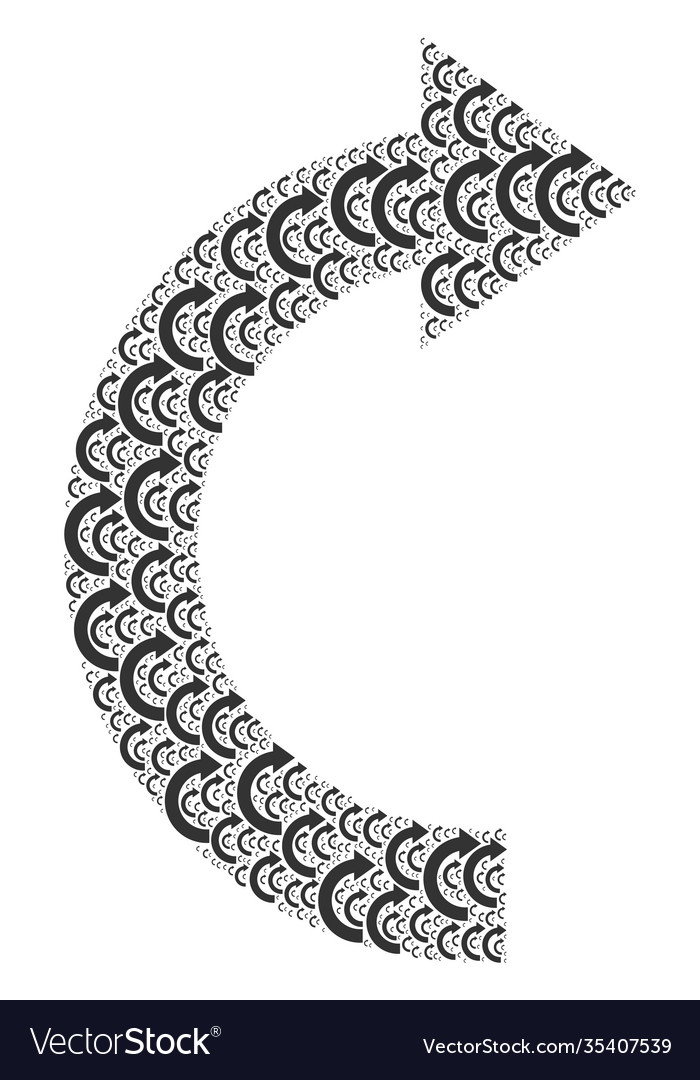 Rotate right recursion collage itself icons vector image Rotate right recursion collage itself icons