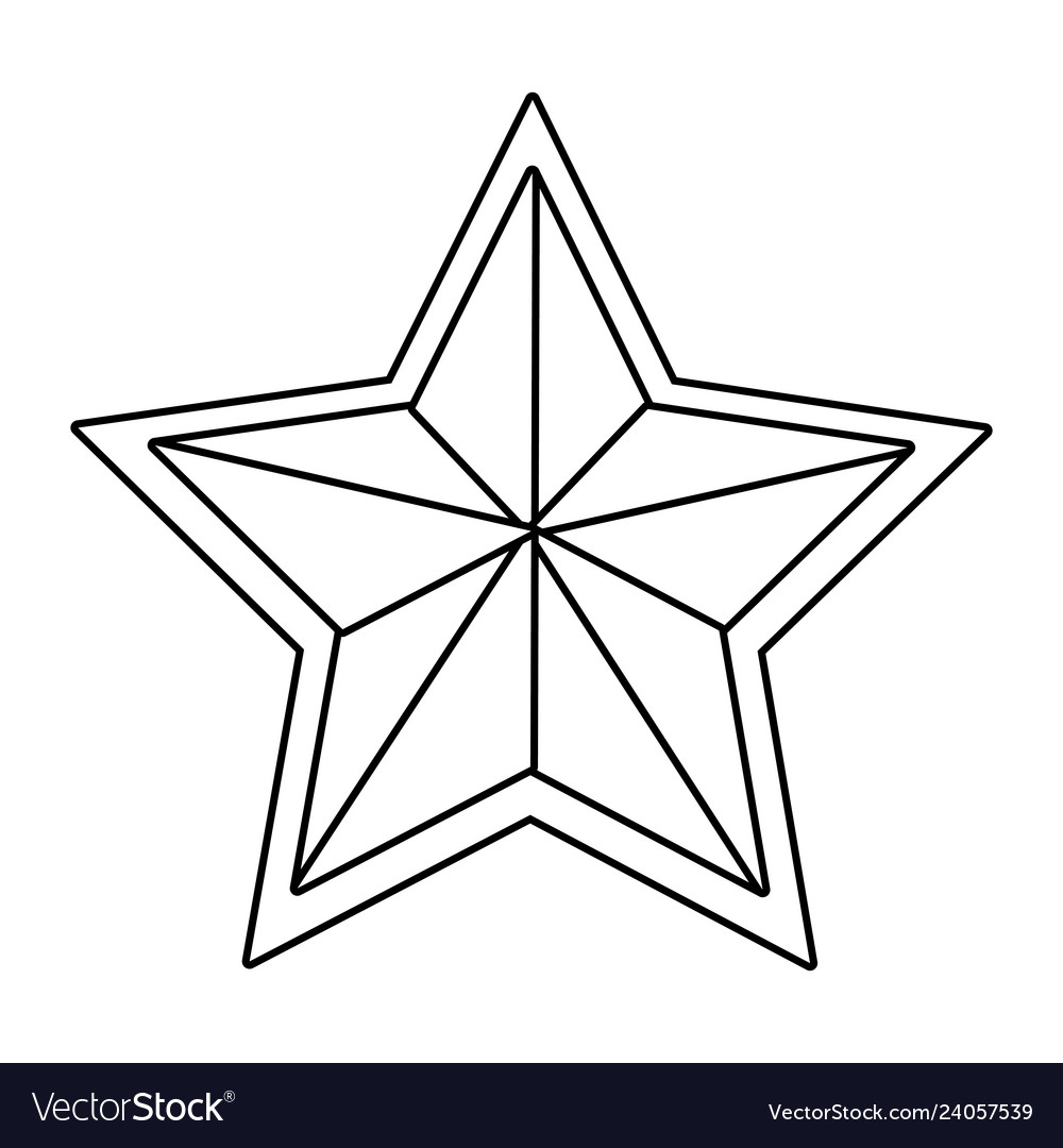 Stars award symbol isolated black and white